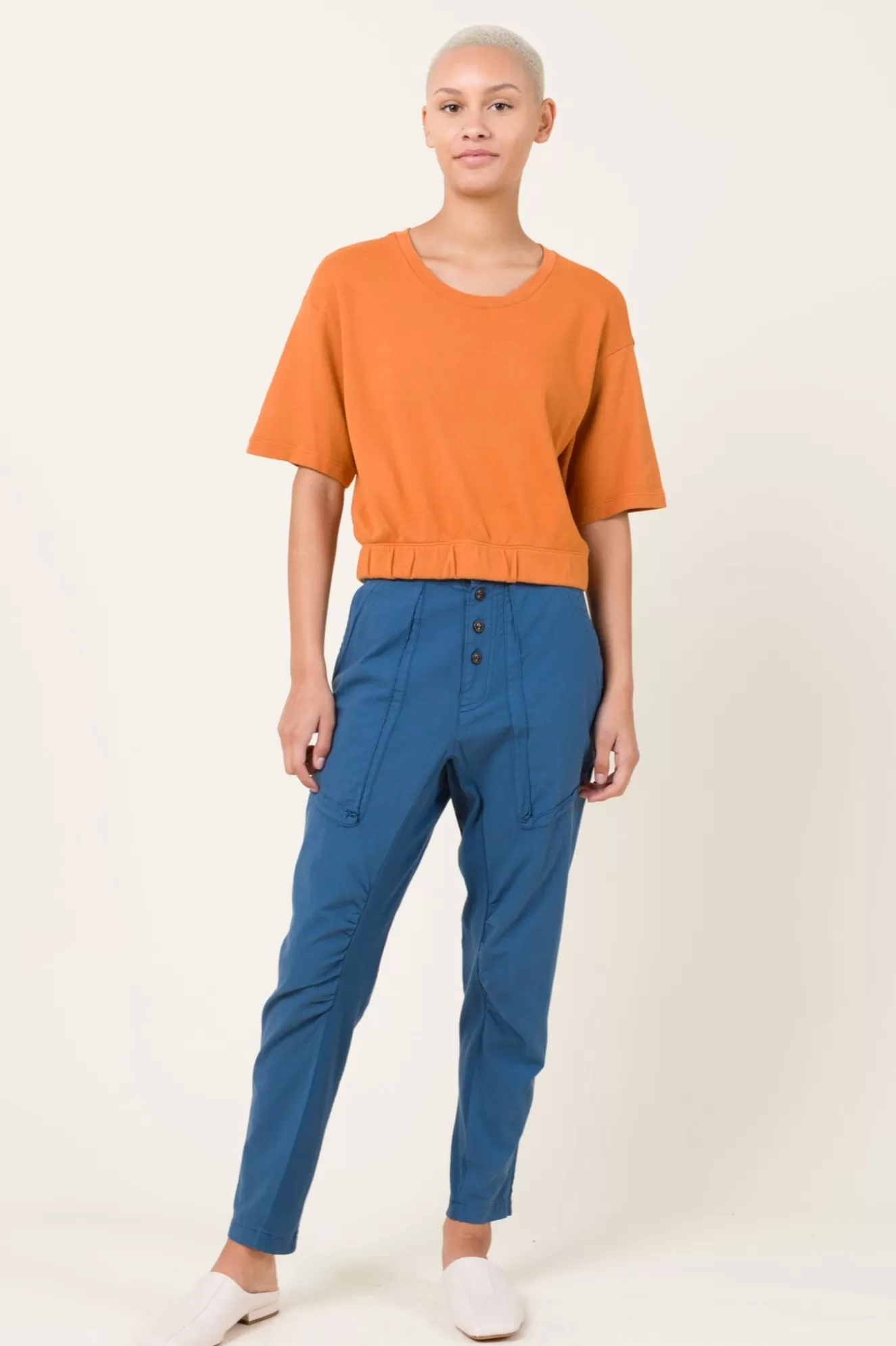 Shop Busking Pant In Marine Women Bottoms