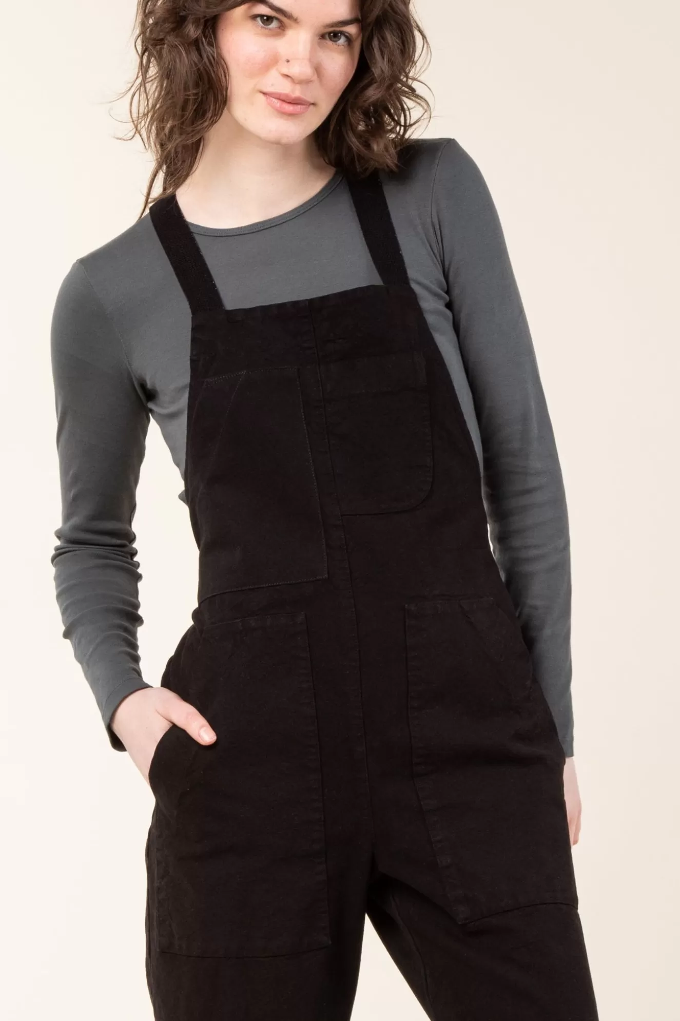 Outlet Canvas Overall In Black Women Overalls & Jumpsuits