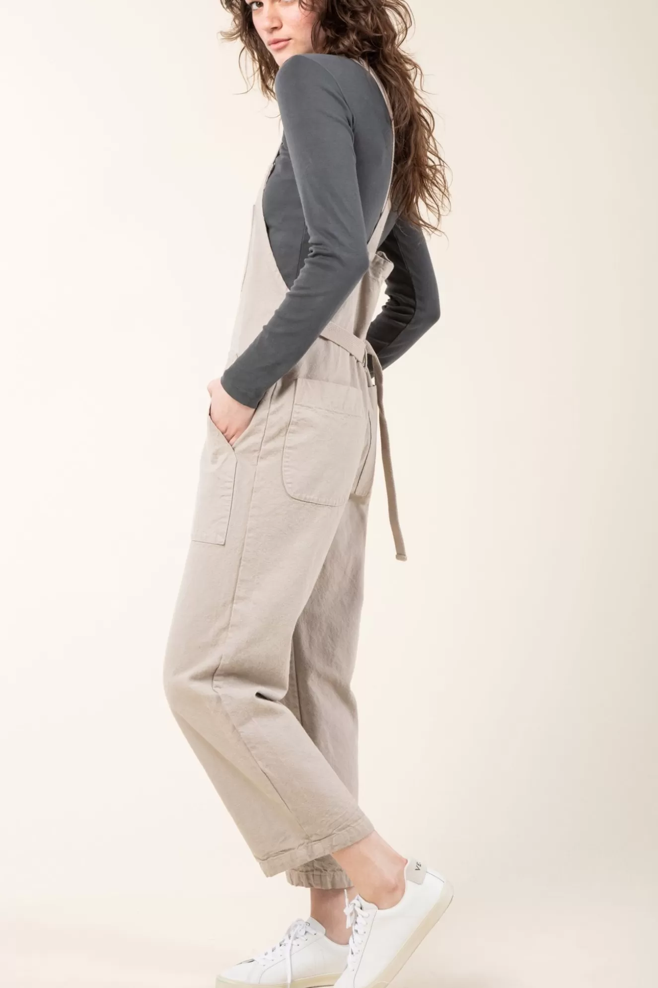 Best Sale Canvas Overall In Selenite Women Overalls & Jumpsuits