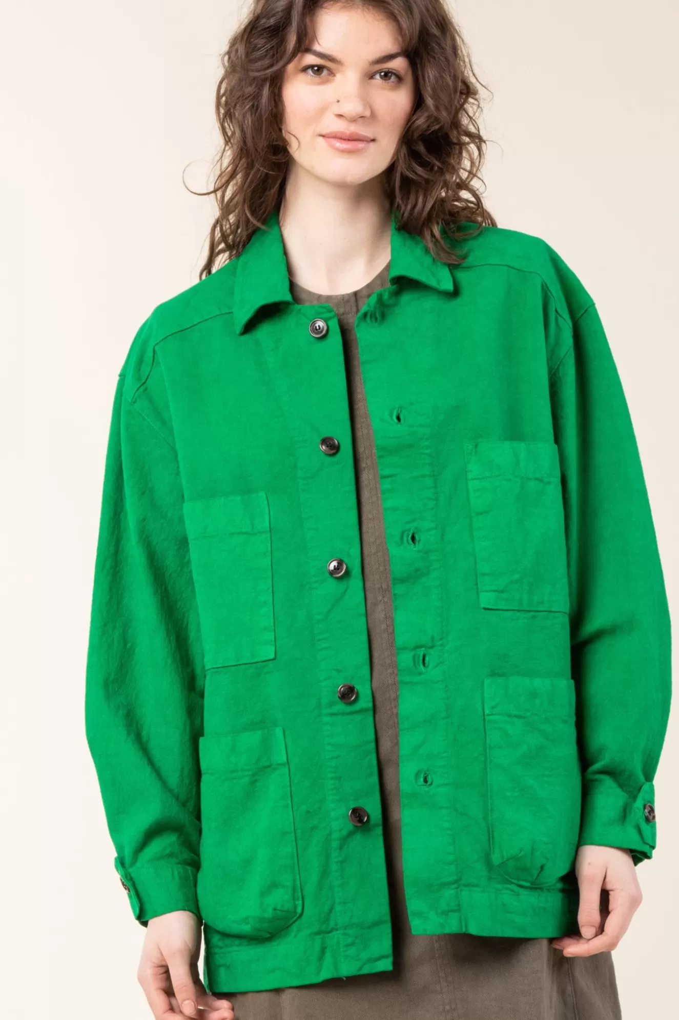 Shop Canvas Task Jacket In Kelly Green Women Outerwear