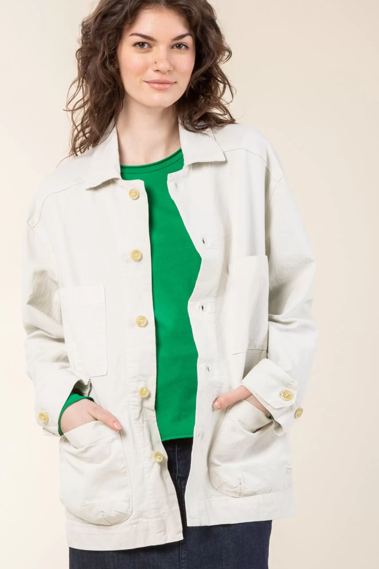 New Canvas Task Jacket In Oyster Women Outerwear