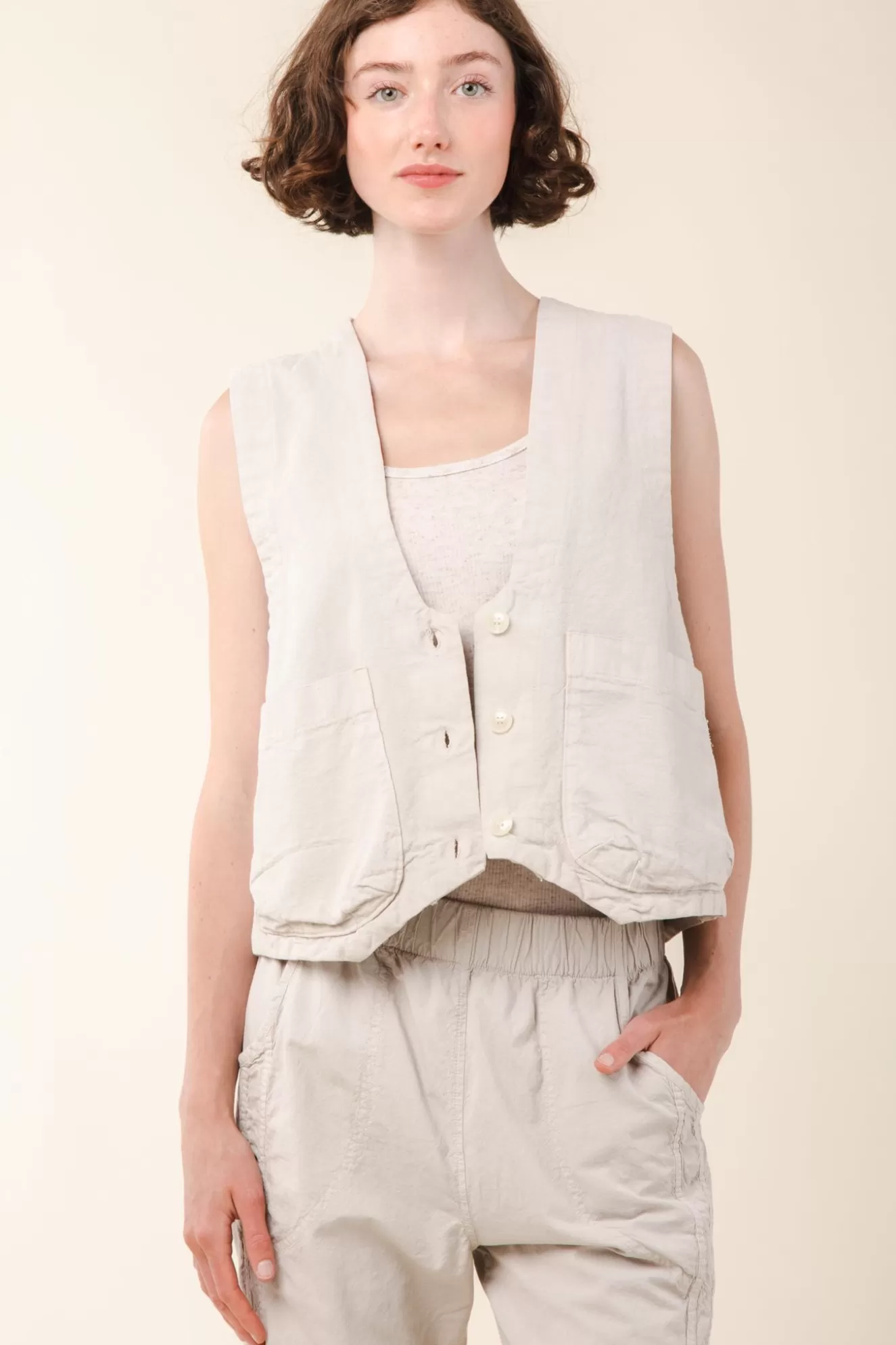 Online Canvas Vest In Selenite Women Tops