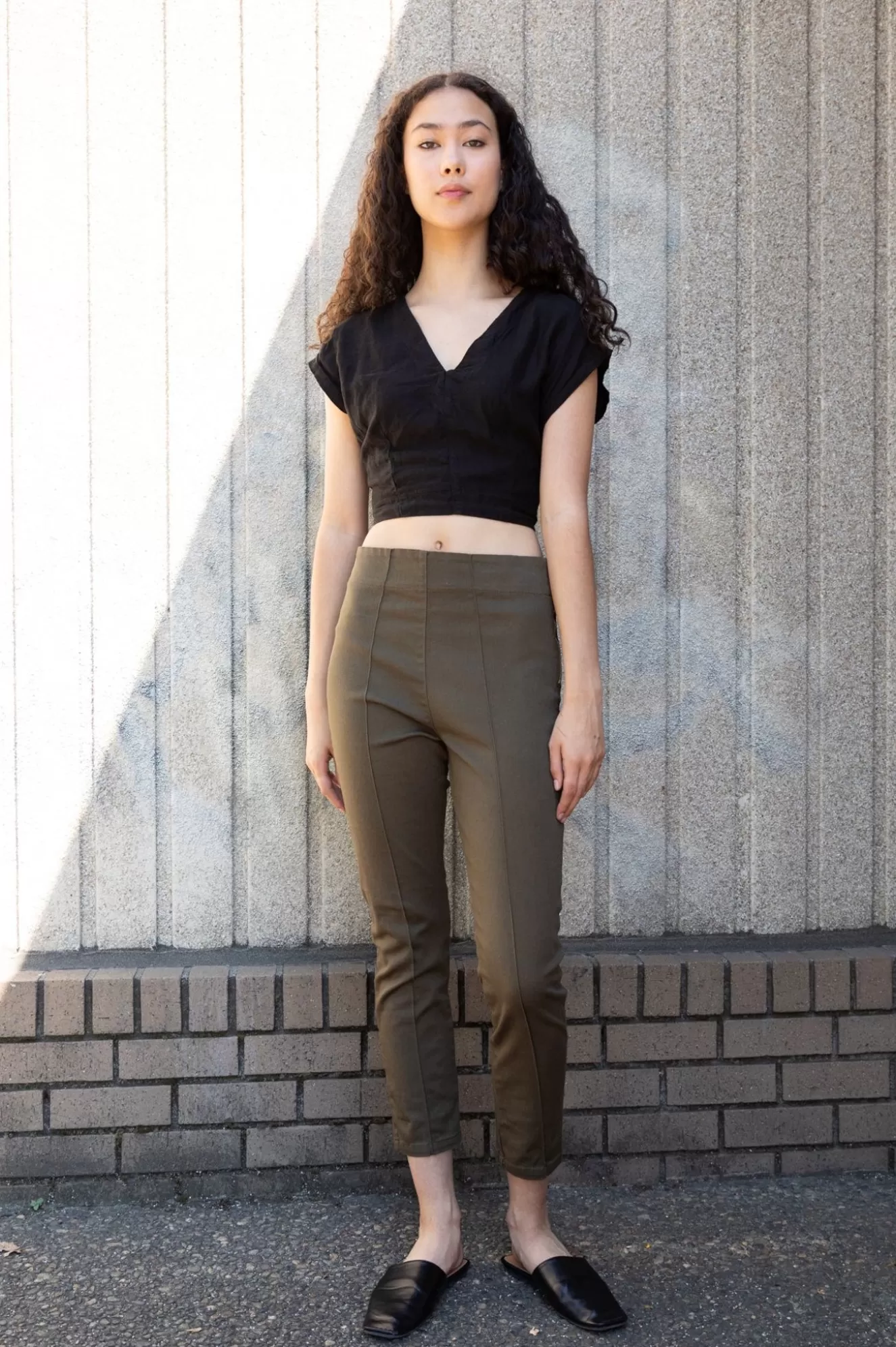 Shop Cigarette Pant In Army Women Bottoms