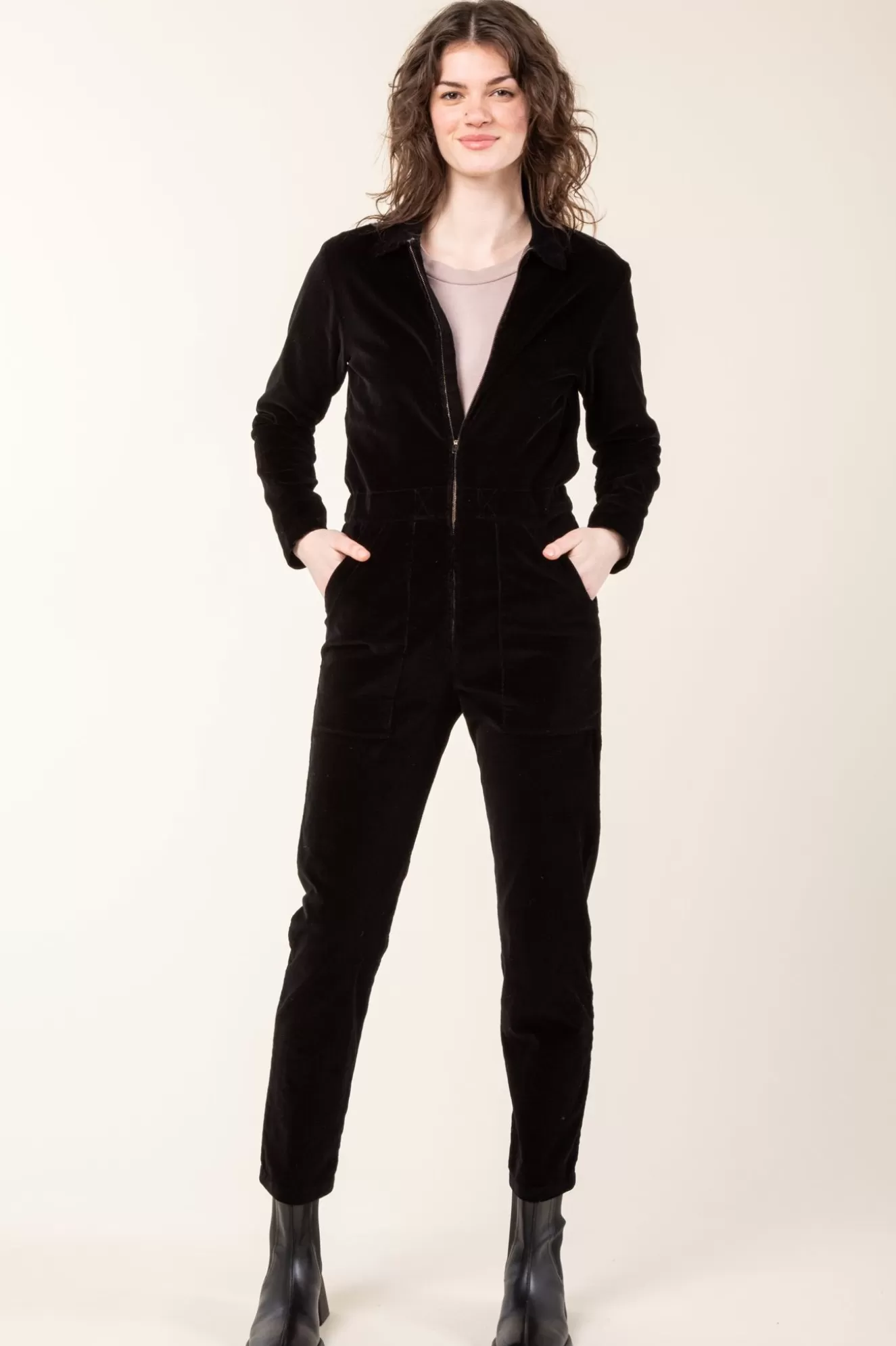 Outlet Corduroy Boilersuit In Black Women Overalls & Jumpsuits