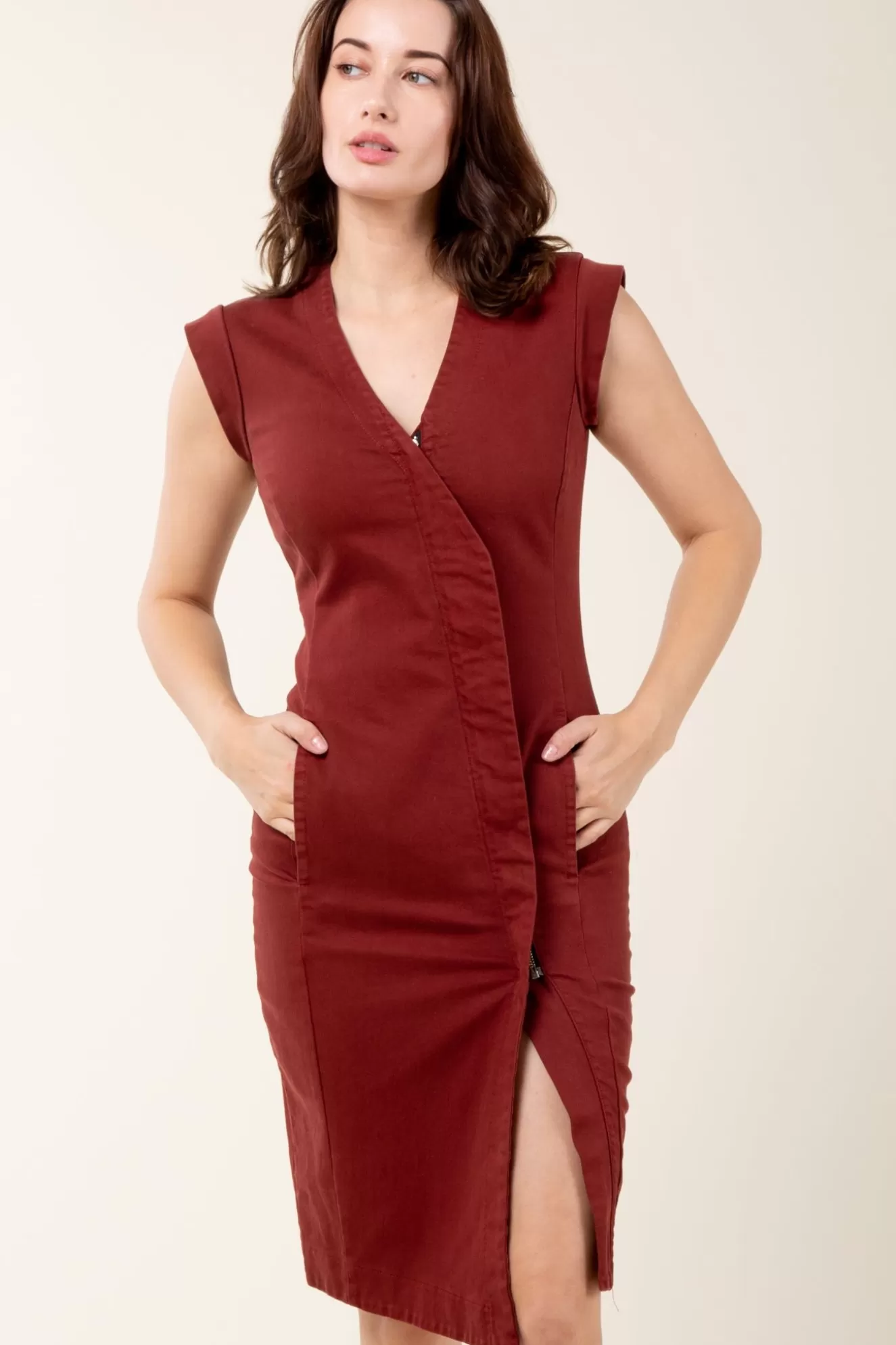 Online Double Agent In Oxblood Women Dresses