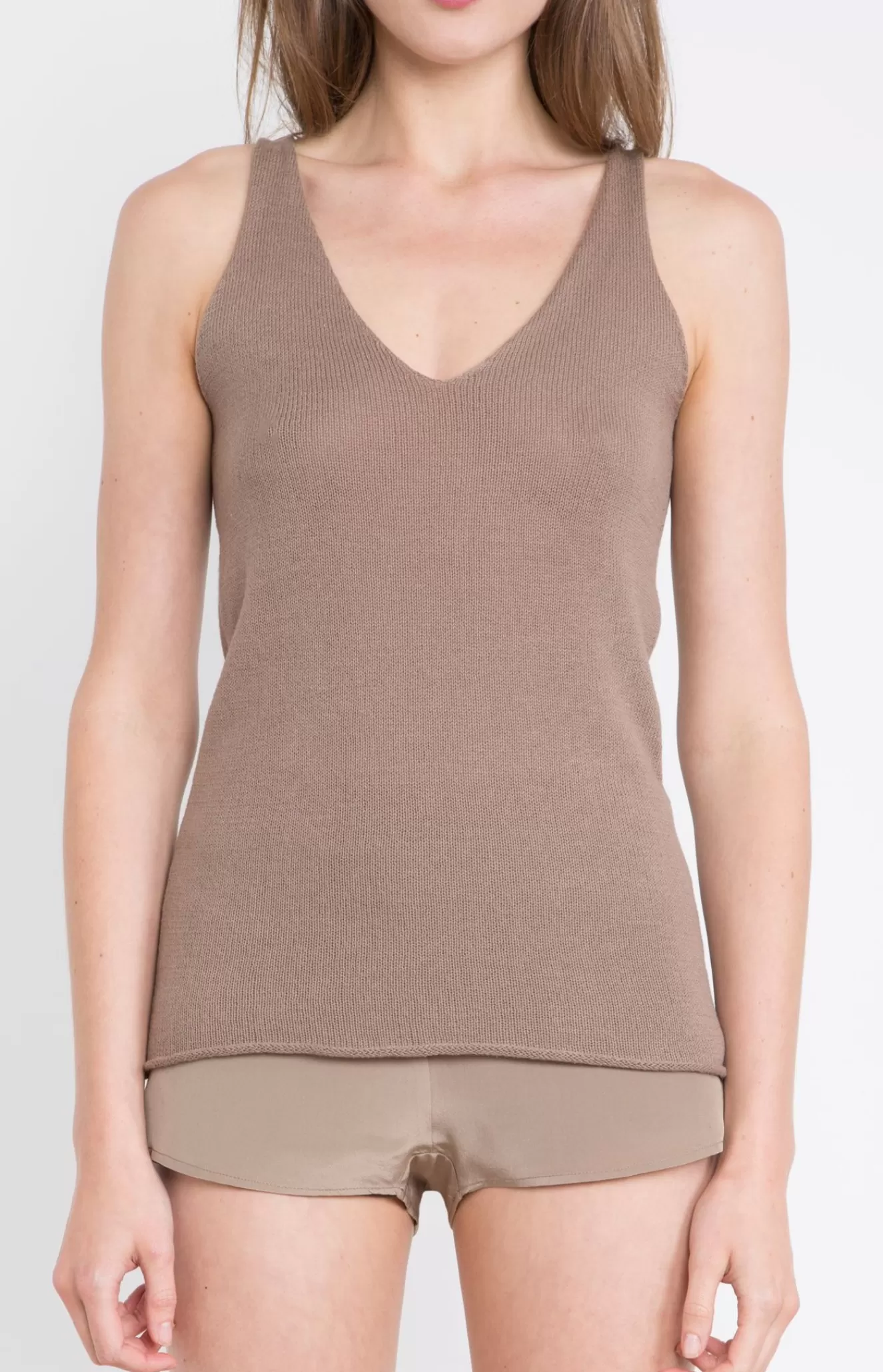 Best Sale Hand Loom Tank In Taupe Women Tops