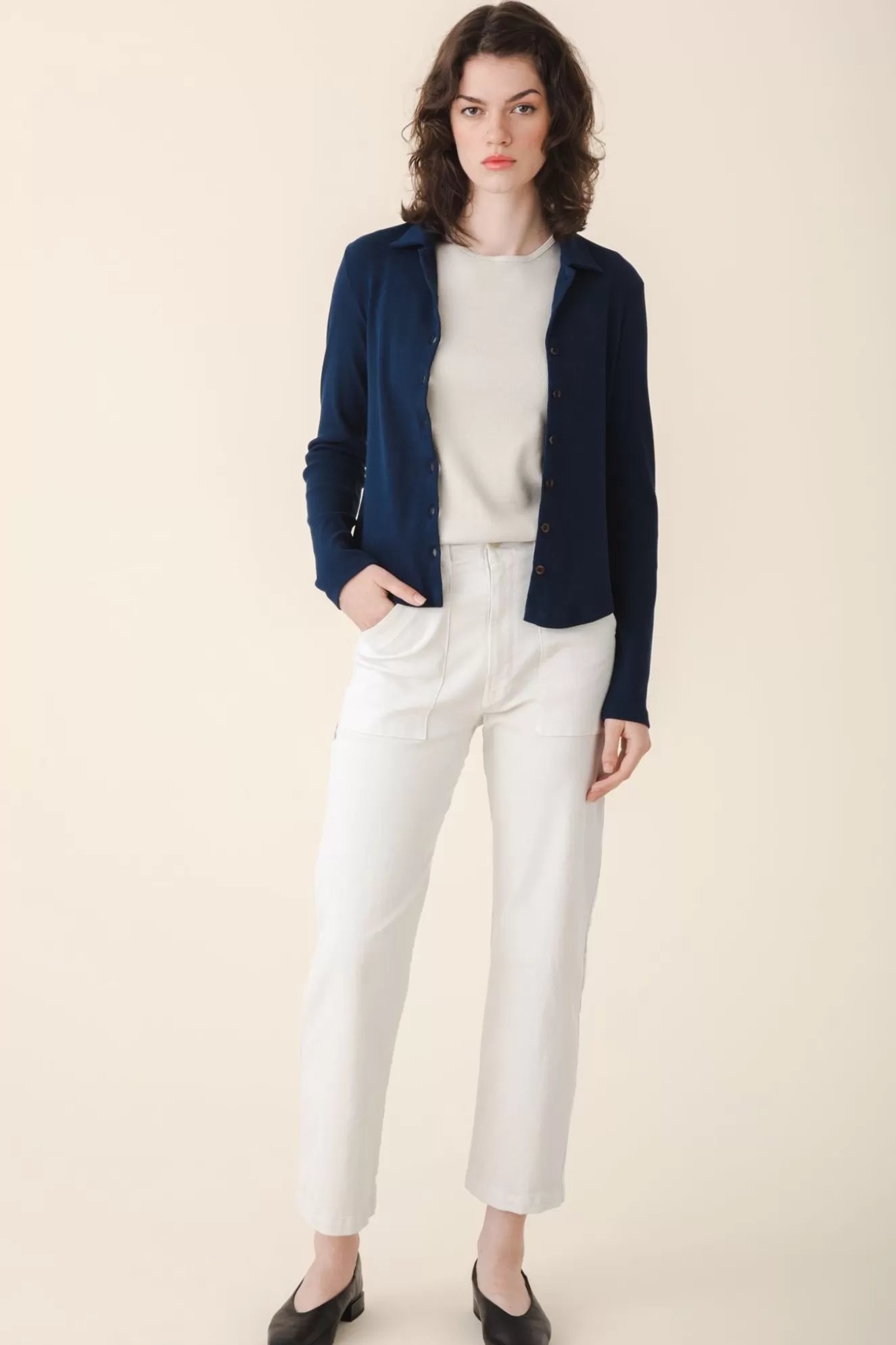 Online Long Carpenter Pant In Oyster Women Bottoms