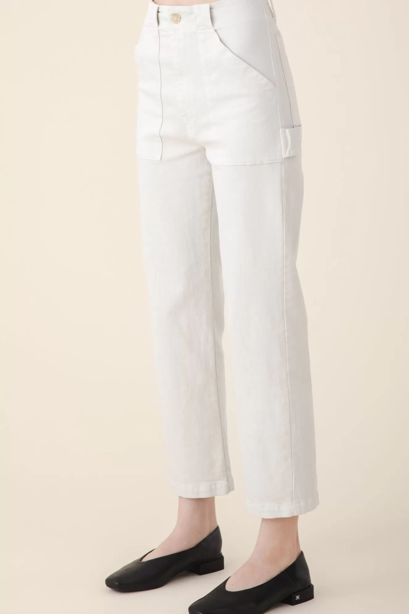 Online Long Carpenter Pant In Oyster Women Bottoms