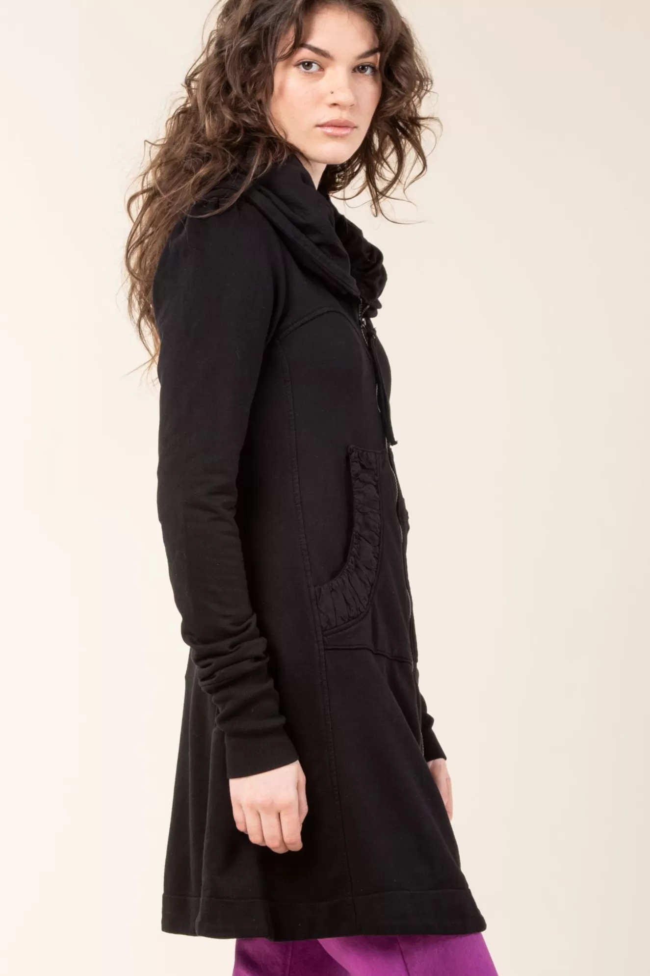 Cheap Long Cloak Hoodie In Black Women Outerwear