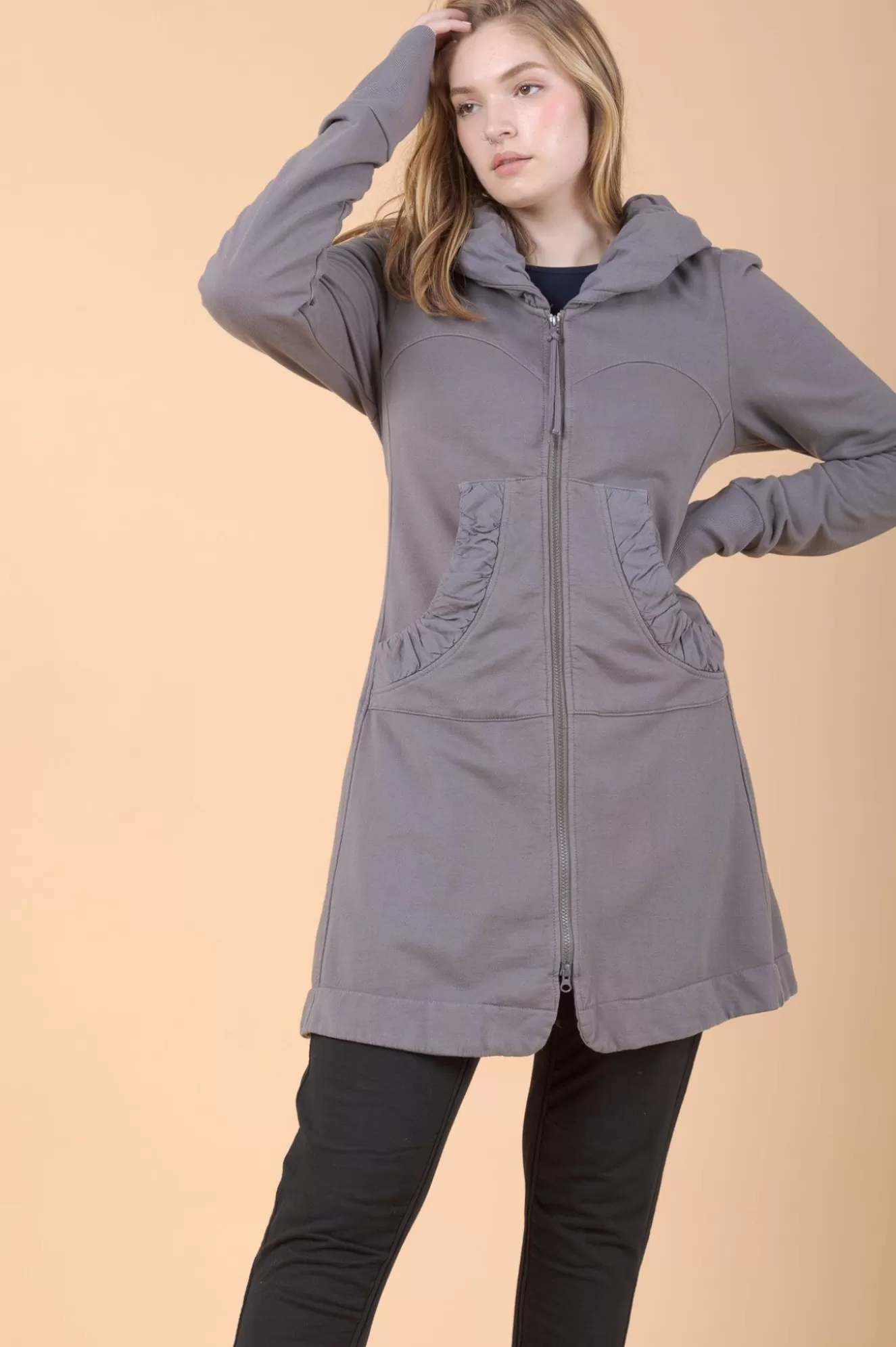 Cheap Long Cloak Hoodie In Dior Gray Women Outerwear