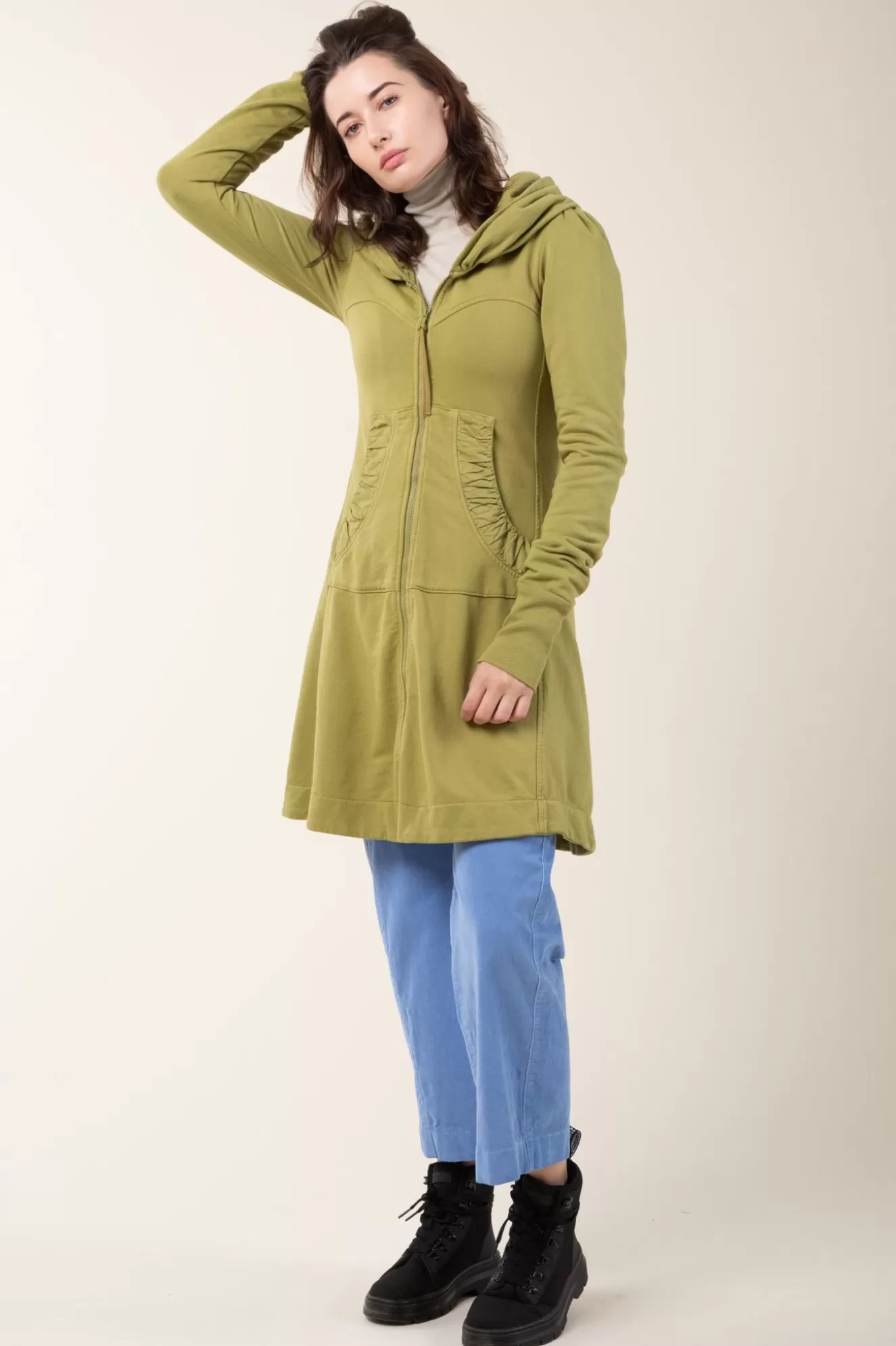 Clearance Long Cloak Hoodie In Fern Women Outerwear