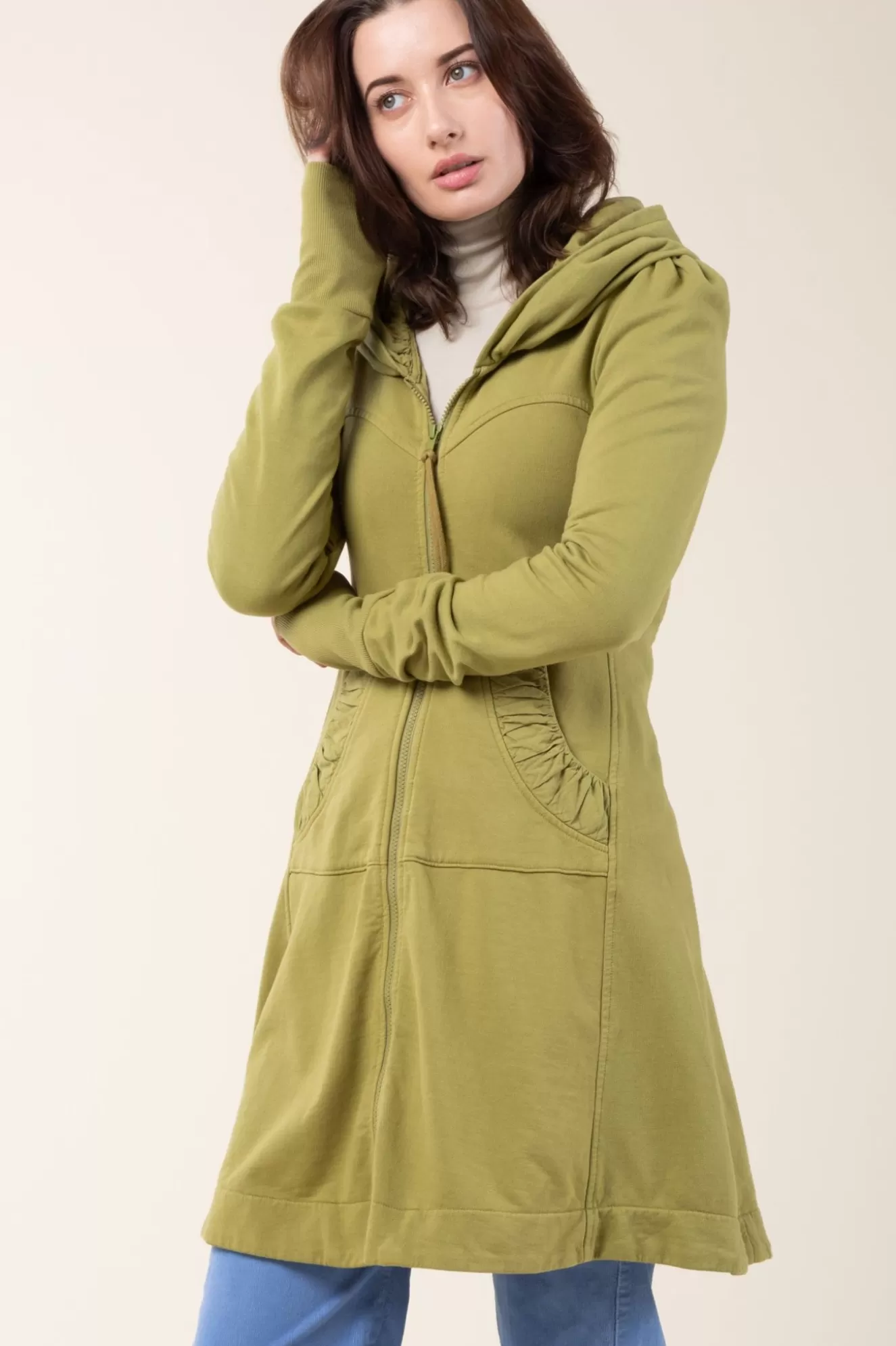 Clearance Long Cloak Hoodie In Fern Women Outerwear