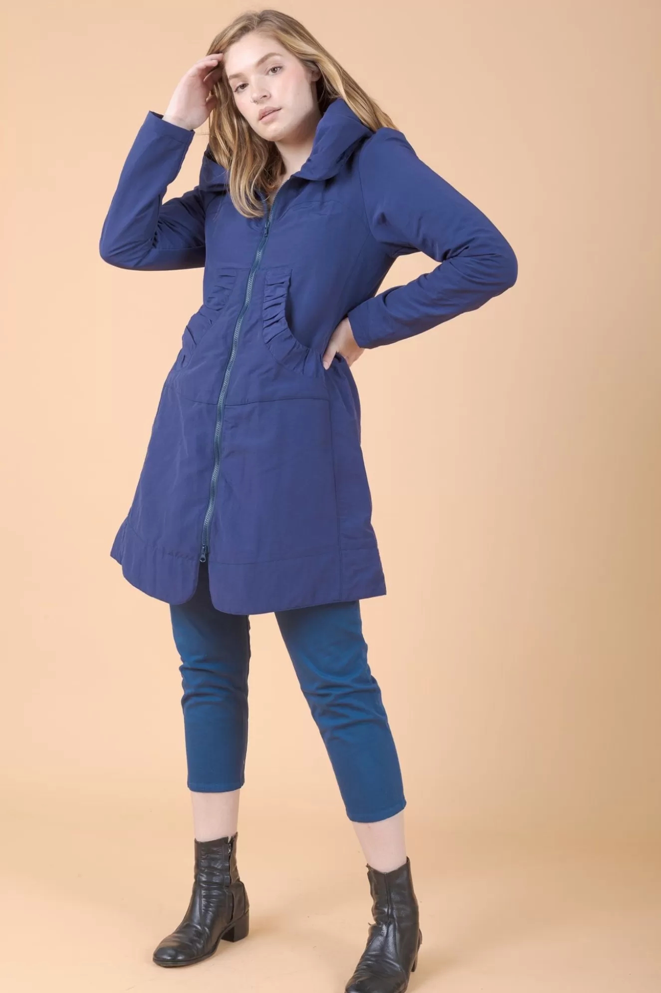 Best Long Raincloak In Paris Blue Women Outerwear