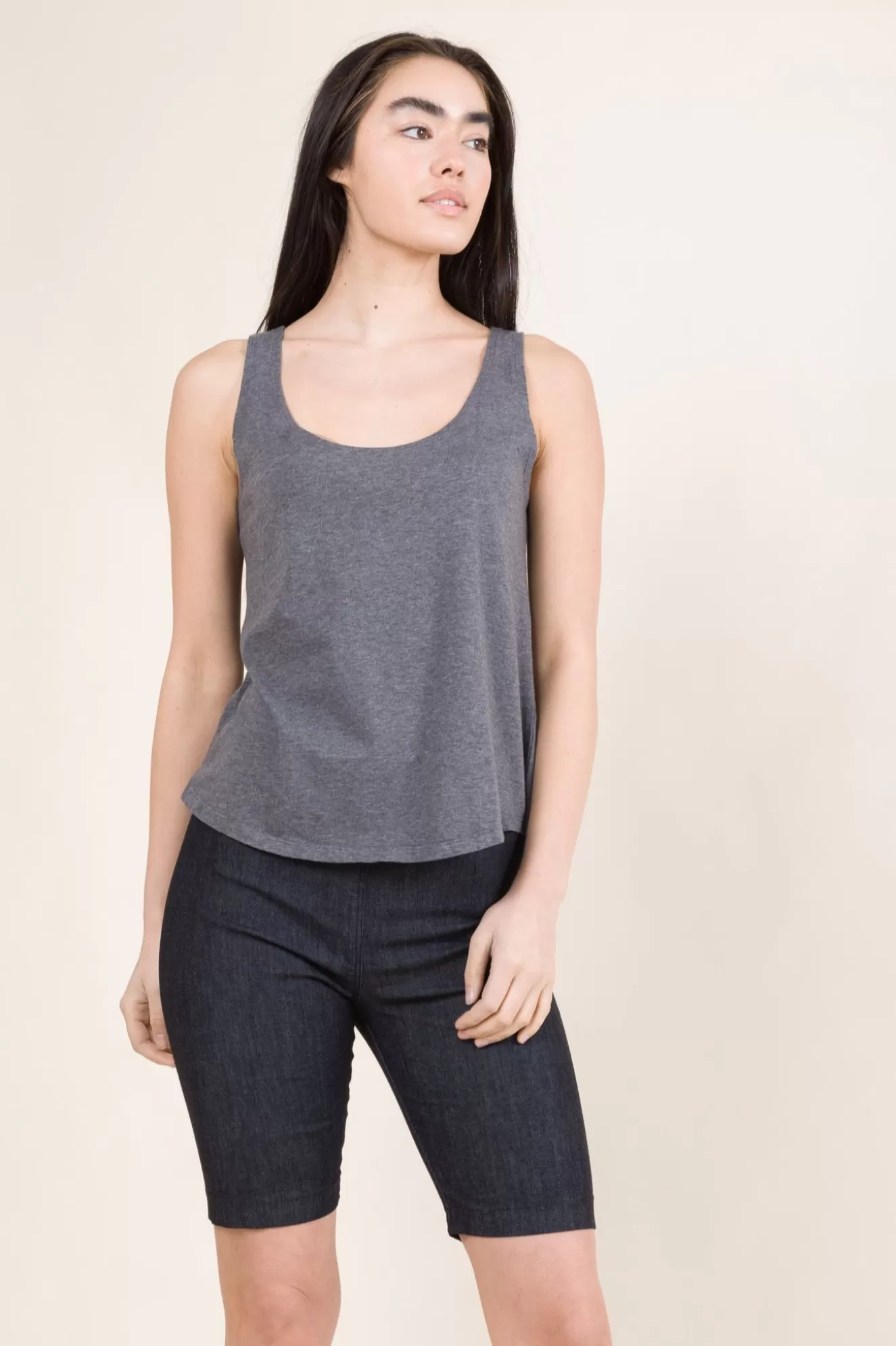 Best Sale Loose Tank In Grey Heather - Organic Cotton Women Tops