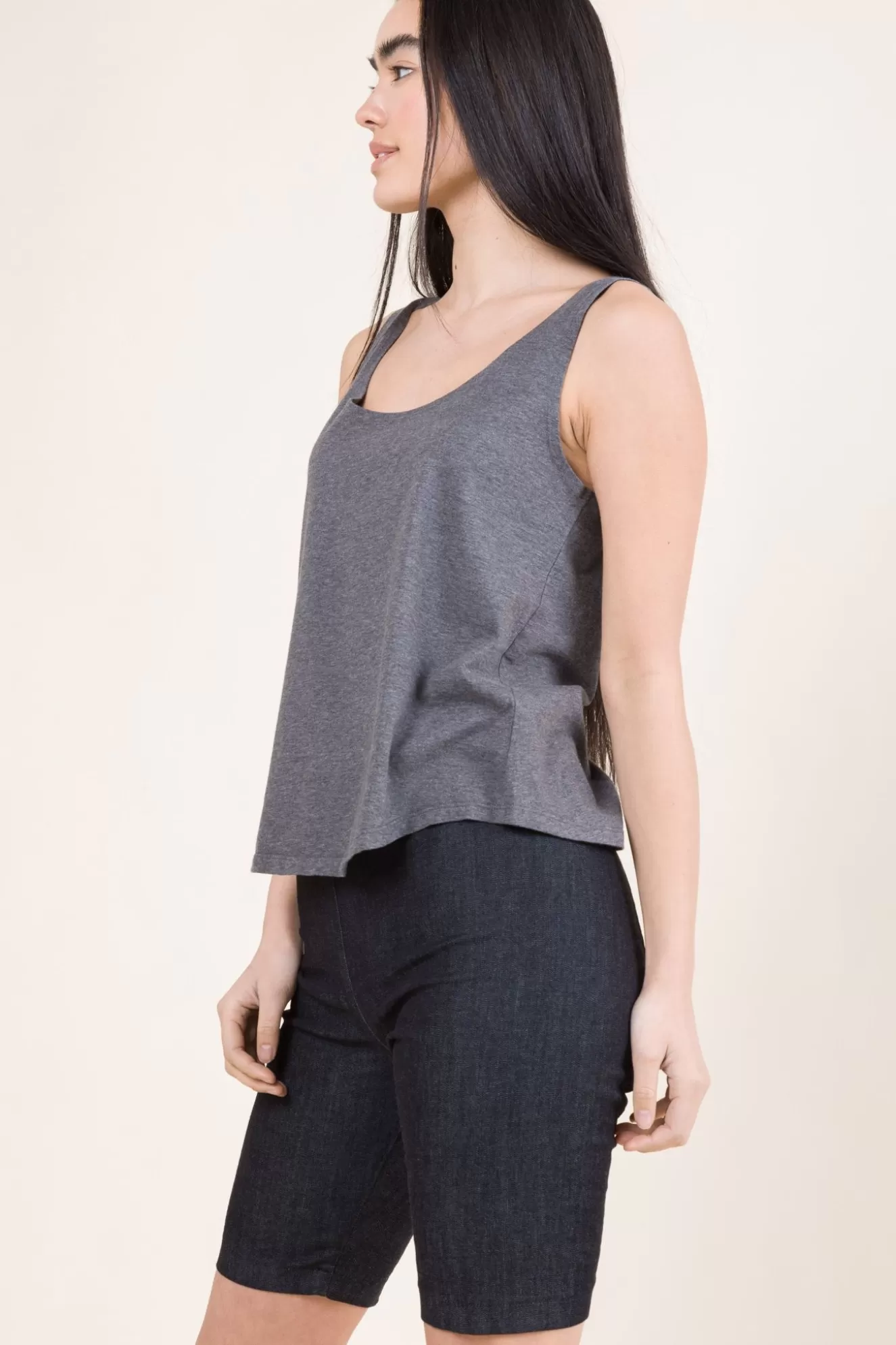 Best Sale Loose Tank In Grey Heather - Organic Cotton Women Tops