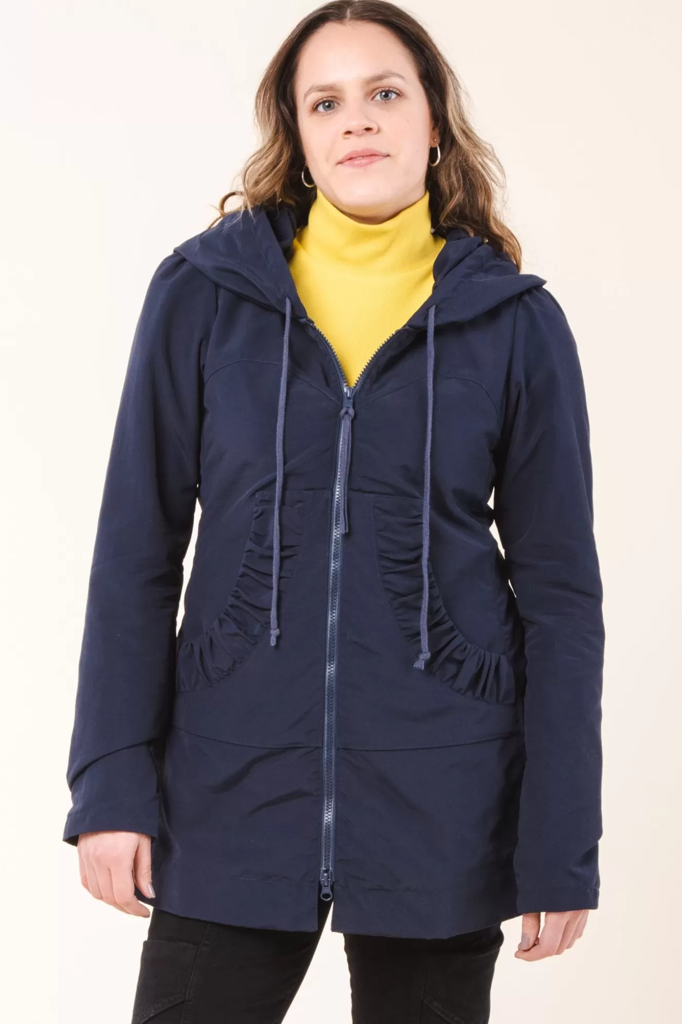 Store Mid Raincloak In Midnight With Blue Lining Women Outerwear