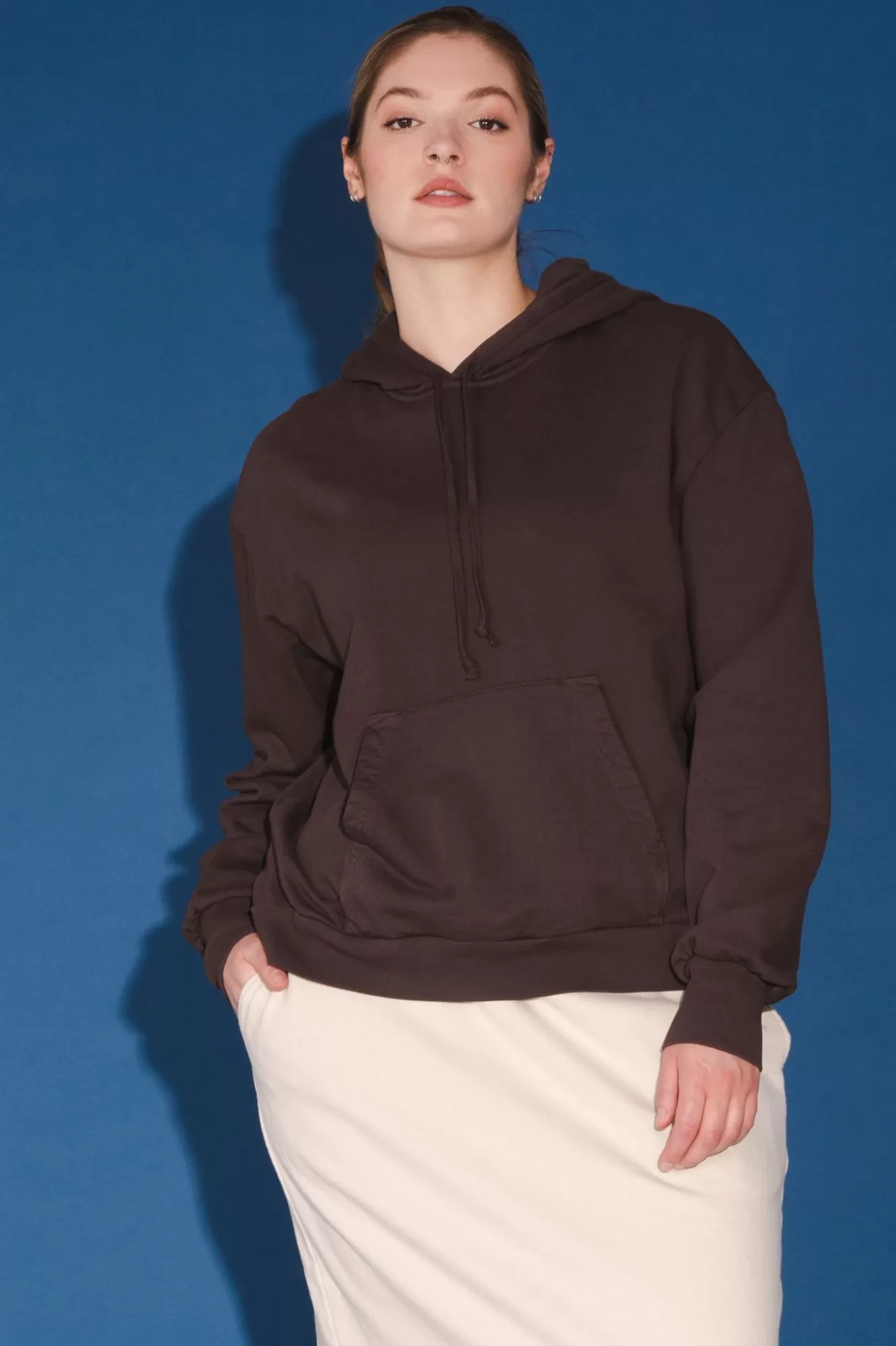 New Organic Fleece Sweatshirt In Felt Women Outerwear