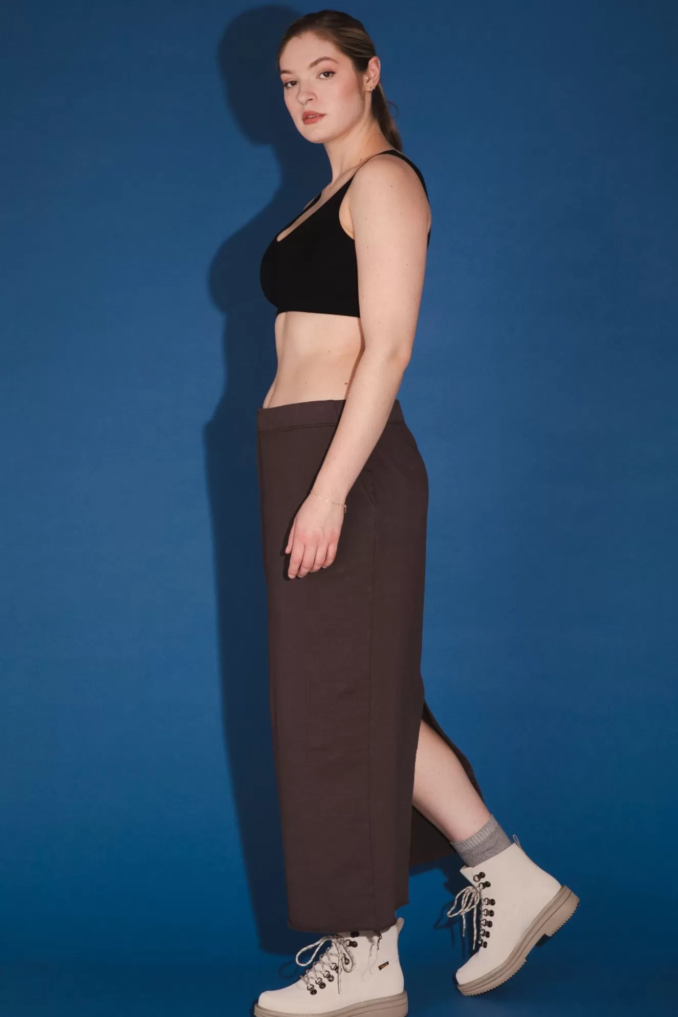 Sale Organic Fleece Sweatskirt In Felt Women Bottoms