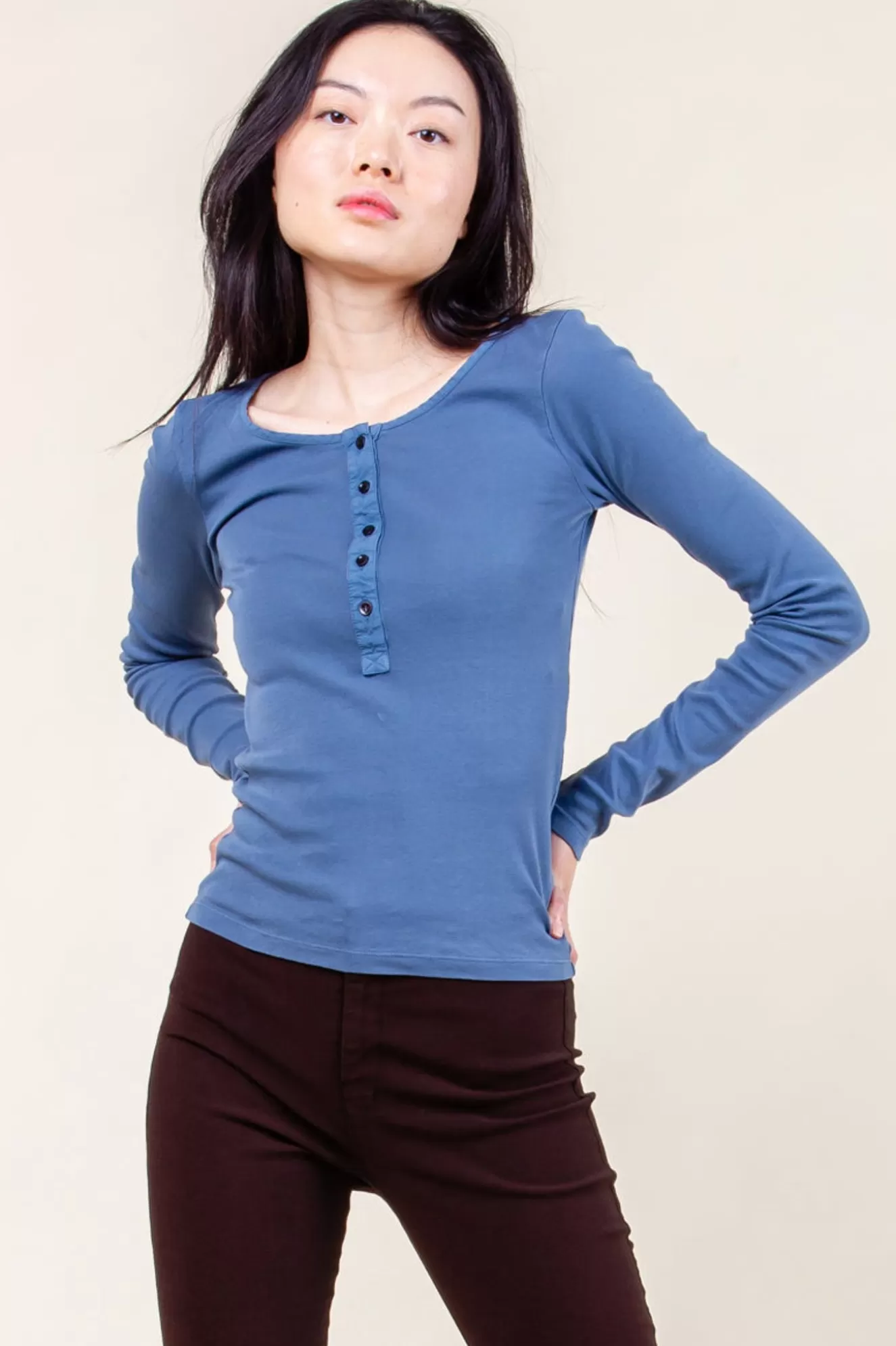 Discount Organic Henley In Cadet Women Tops