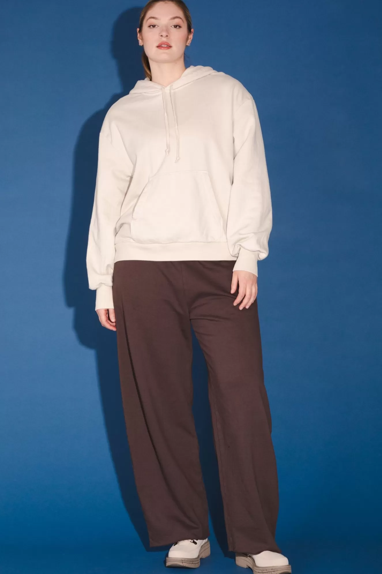 Shop Organic Wide Leg Sweatpant In Felt - Reg & Tall Women Bottoms