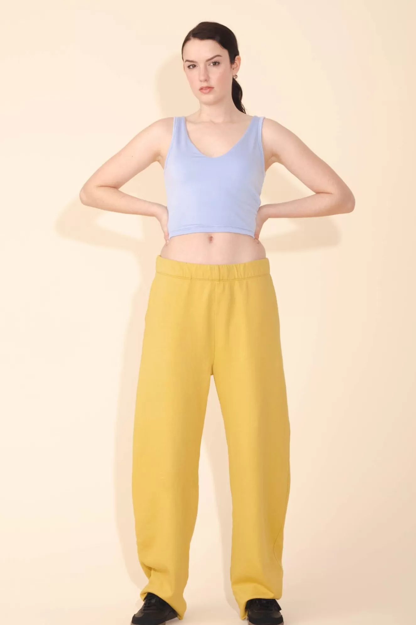 New Organic Wide Leg Sweatpant In Green Tea Women House