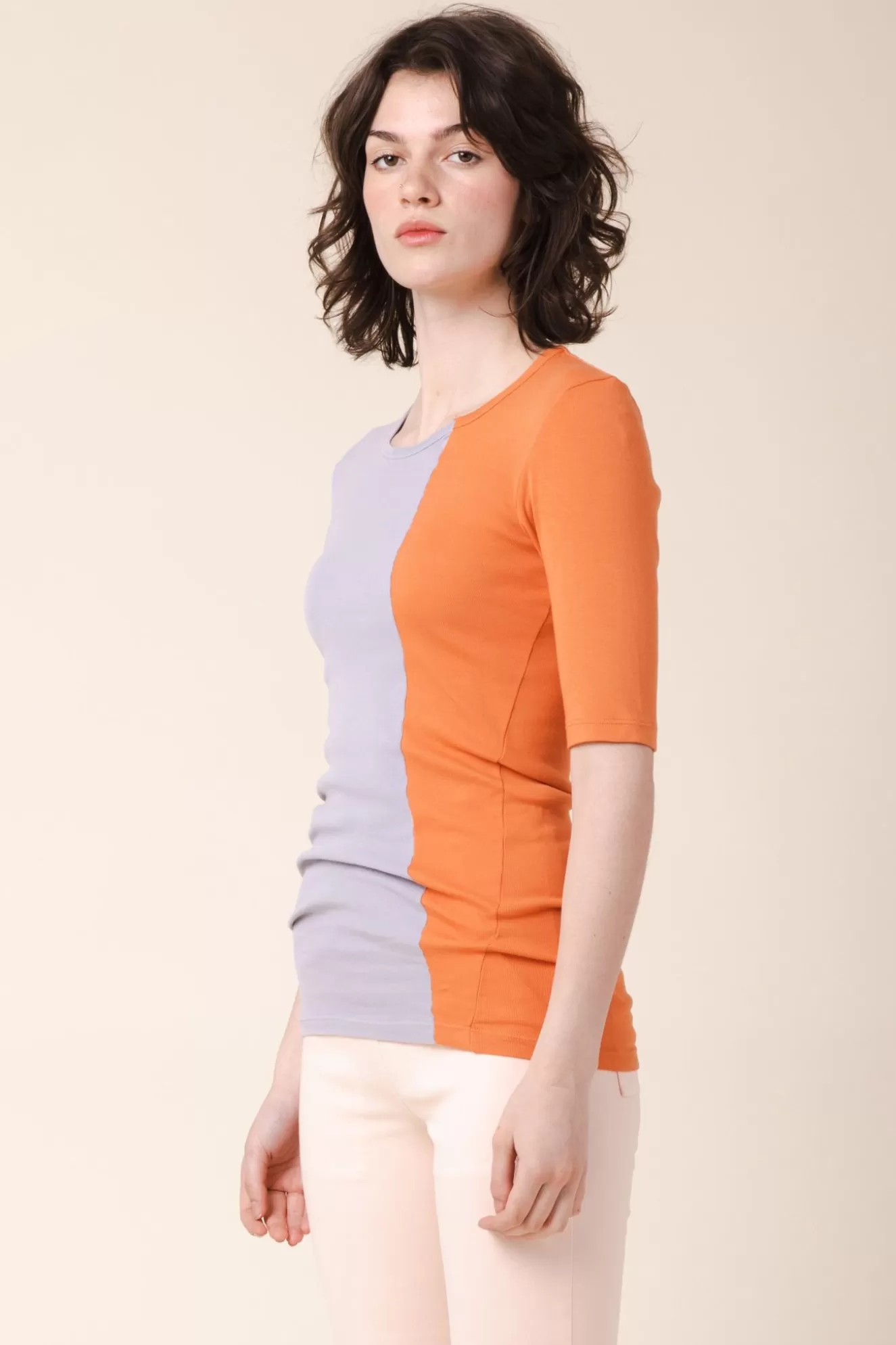 Best Recon 1/4 Sleeve Skew In Papaya/New Dove Women Tops