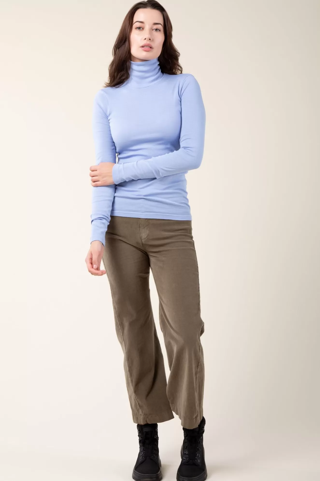 Outlet Rib Turtleneck In Periwinkle Women Tops