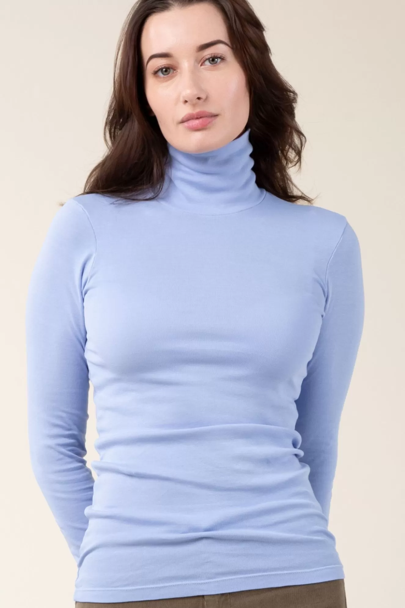 Outlet Rib Turtleneck In Periwinkle Women Tops