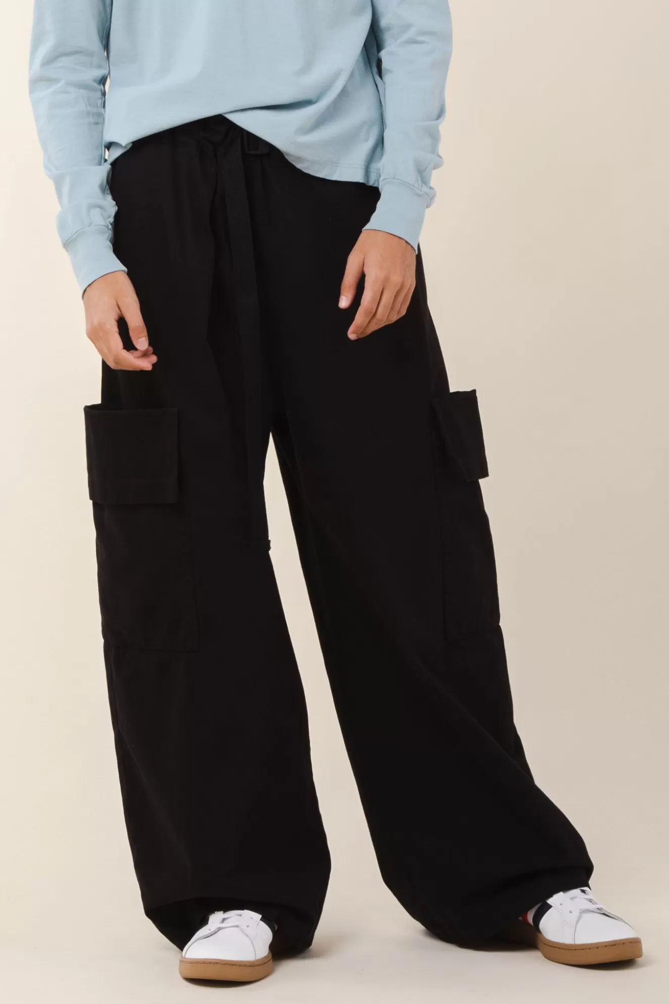 Shop Sack Pocket Pant In Black Women Bottoms