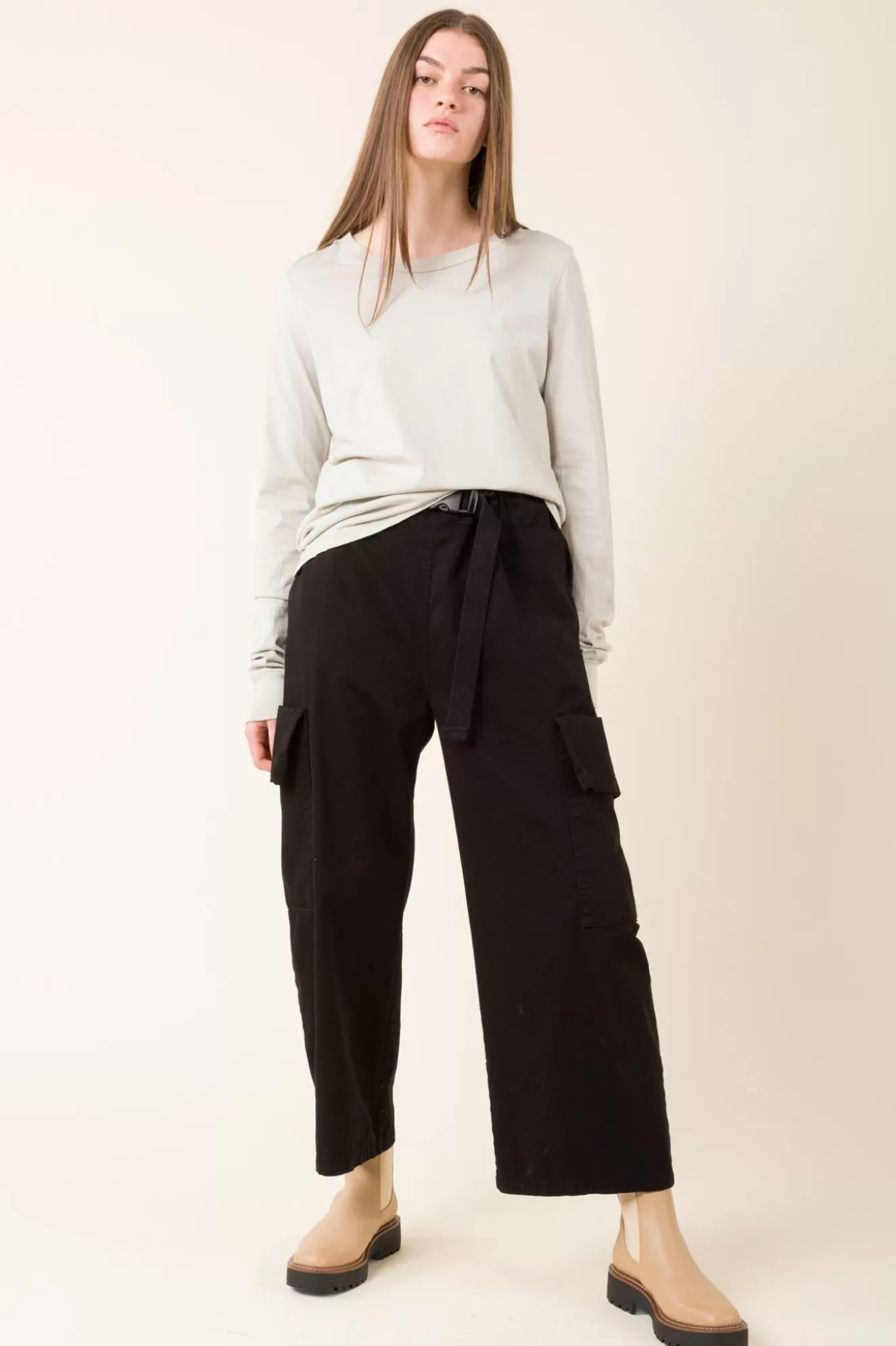 Shop Sack Pocket Pant In Black Women Bottoms