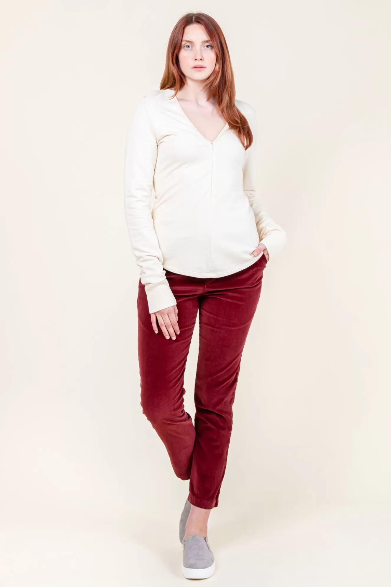 Outlet Sedan Pant In Oxblood Women Bottoms