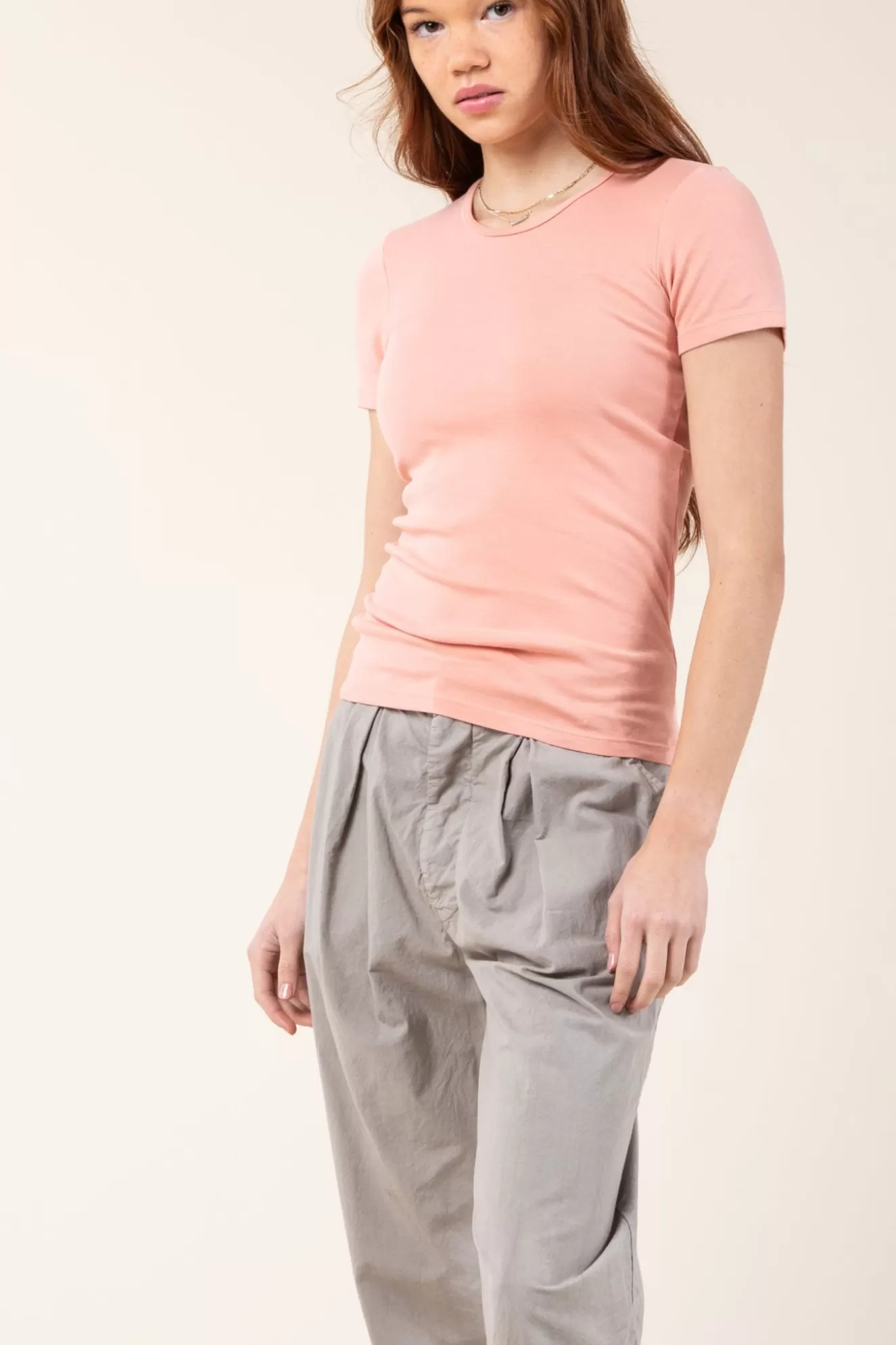 Outlet S/S Crew In Pink Guava Women Tops